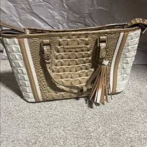 Brahmin Tan and Cream Mini Asher